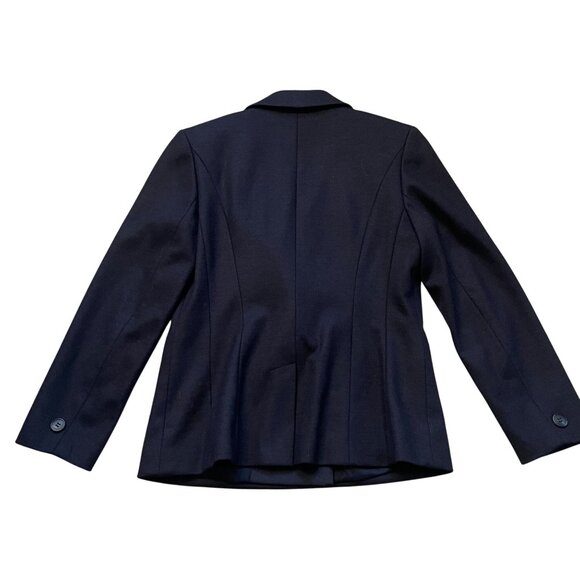 Nordstrom Virgin Wool Blend Double Breasted Blazer Jacket Women's Size 8 Blue - Picture 2 of 9